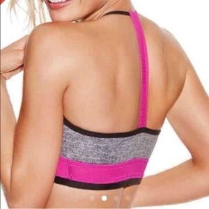 [Victoria's Secret PINK] Logo Grey Cotton T-Back Sports Bra XS
